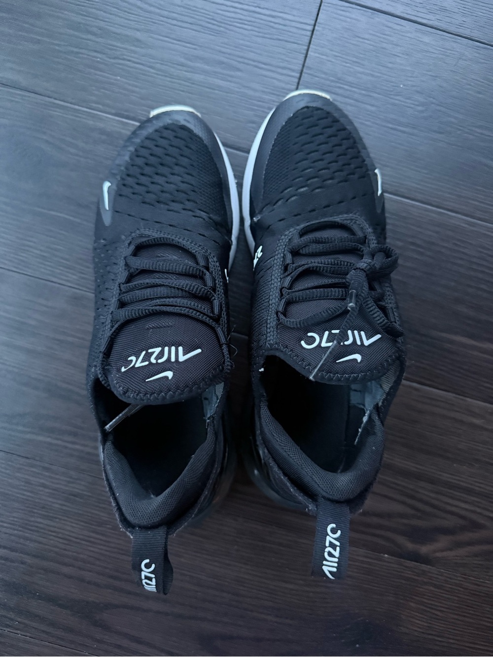Nike Black and White Air Max 270 Running Shoes - Picture 6 of 10